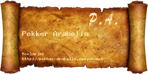 Pekker Arabella névjegykártya